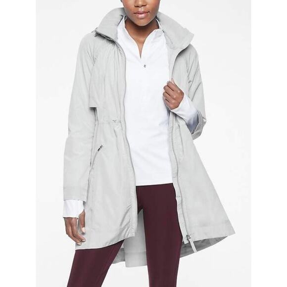Athleta Women's Solar Wind & Rain Anorak Jacket Beige Outdoor Gorpcore Size M - Picture 1 of 9